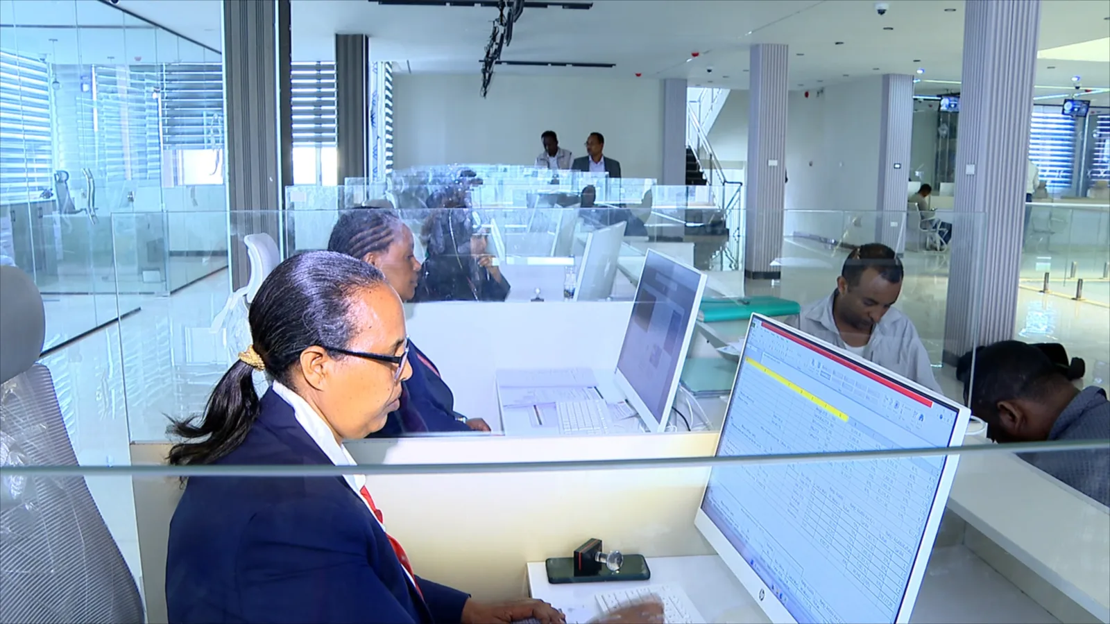 Service counters at Burayu Mesob, shown in an Ethiopian News Agency report